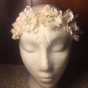 White flower headband